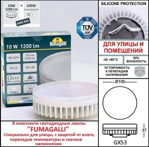 Парковый фонарь FUMAGALLI EKTOR 4000/BEPPE P50.372.000.LXQ1R, Серый и Прозрачный, с лампой 3300Lm, 3000К - Amppa.ru