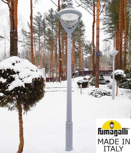 Парковый фонарь Fumagalli EKTOR 2500/BEPPE P50.362.000.LXQ1L, Серый и Прозрачный, с лампой 3300Lm, 4000К - Amppa.ru