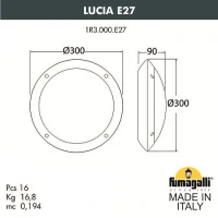 Уличное бра Fumagalli Lucia 1R3.000.000.WYE27CL1 белый/прозр., опал