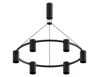 Корпус светильника подвесной поворотный для насадок D60 C9022/6 SBK черный песок D695*1000mm MR16 GU5.3/6 (Ambrella Light, C9022)