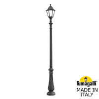 Парковый фонарь Fumagalli Nebo/Noemi E35.202.000.AYQ1R, Черный и Опал (молочный), с лампой 3300Lm, 3000К